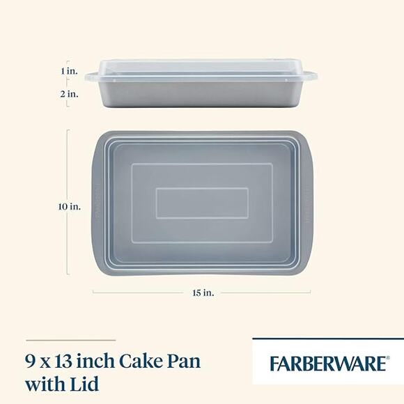 Farberware GoldenBake Bakeware Nonstick Baking Pan/Cake Pan with Lid - Picture 3 of 7